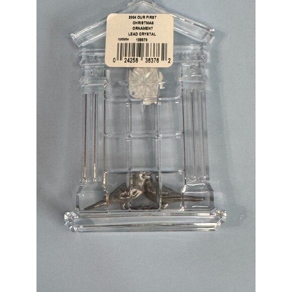 Waterford Crystal "Our First Christmas" 2004 Ornament With Love Birds Design Box - Picture 5 of 8